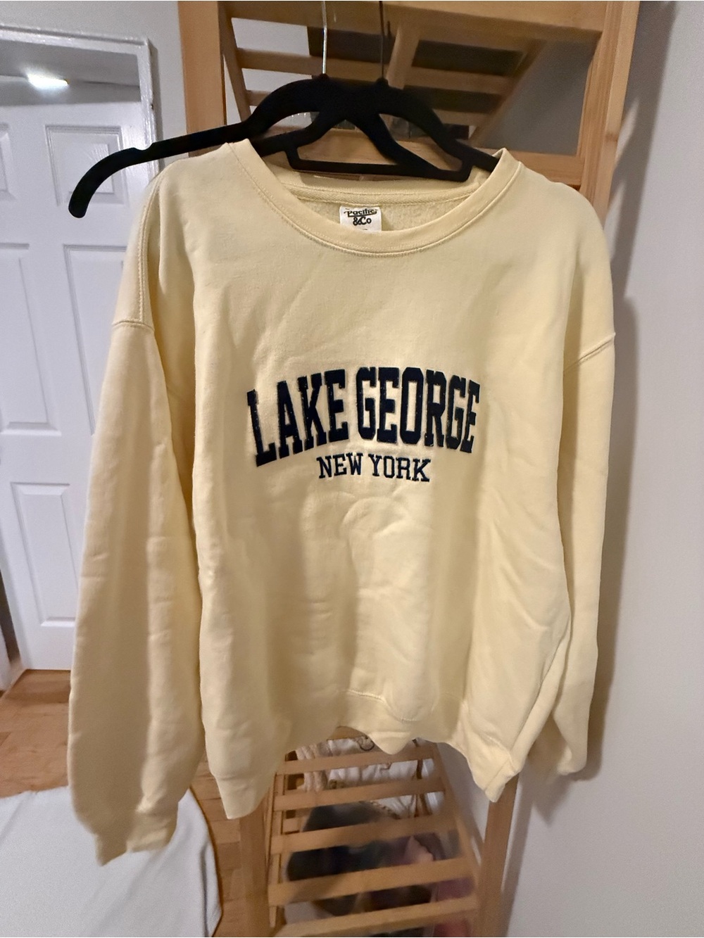 Lake George New York Cream Crewneck Sweater